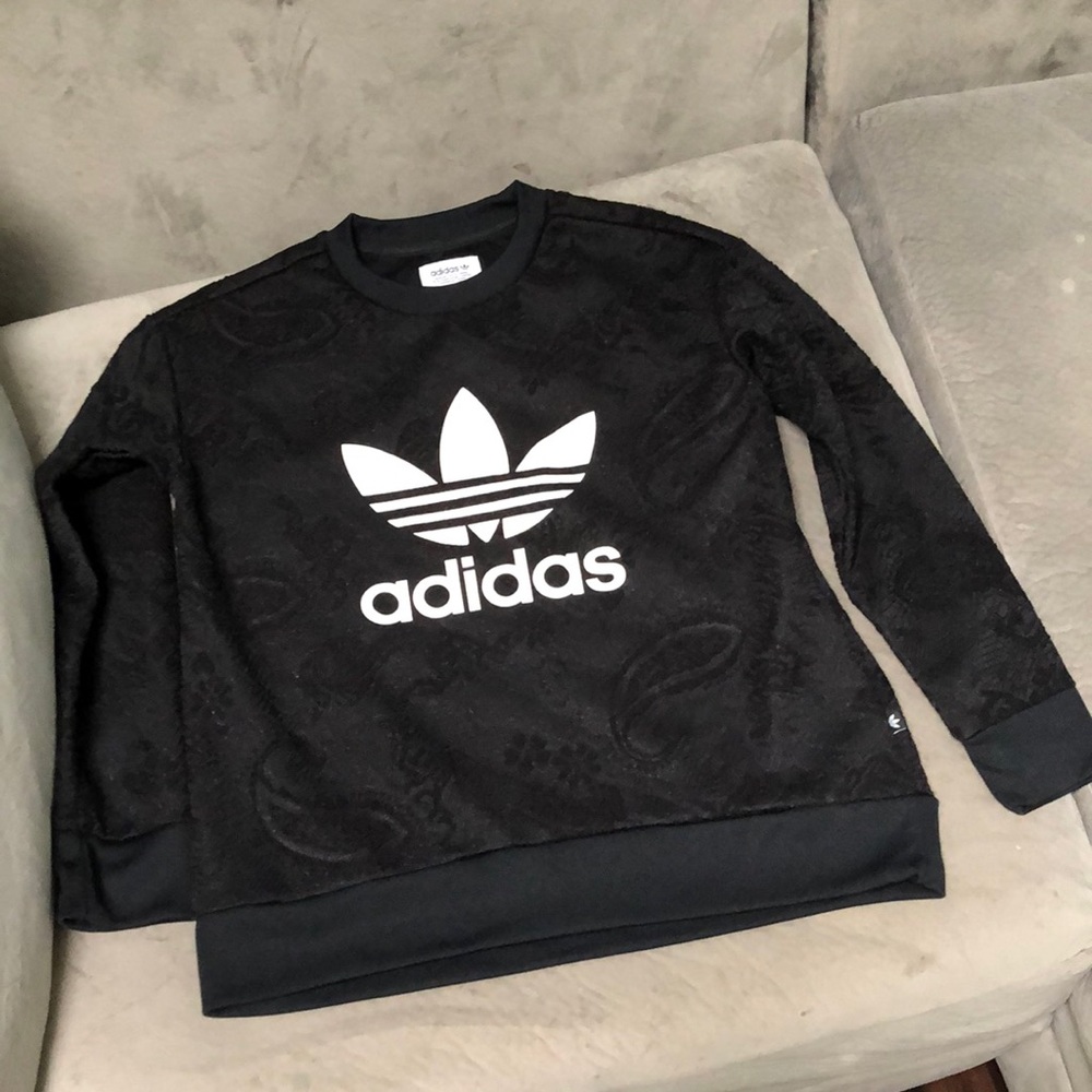 Adidas paisley print lace print sweater size small